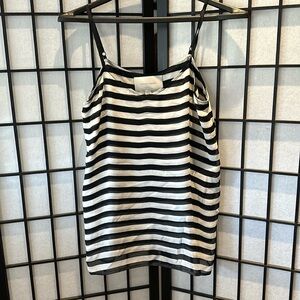 BROCHU WALKER black and ivory silk tank